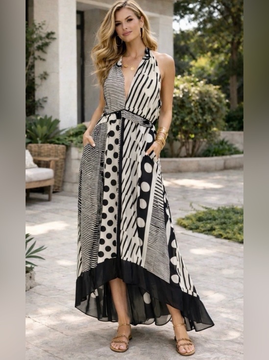 Maeve Dresses & Skirts - Anthropologie Maeve Polka Dot Maxi Dress Black White Size 4